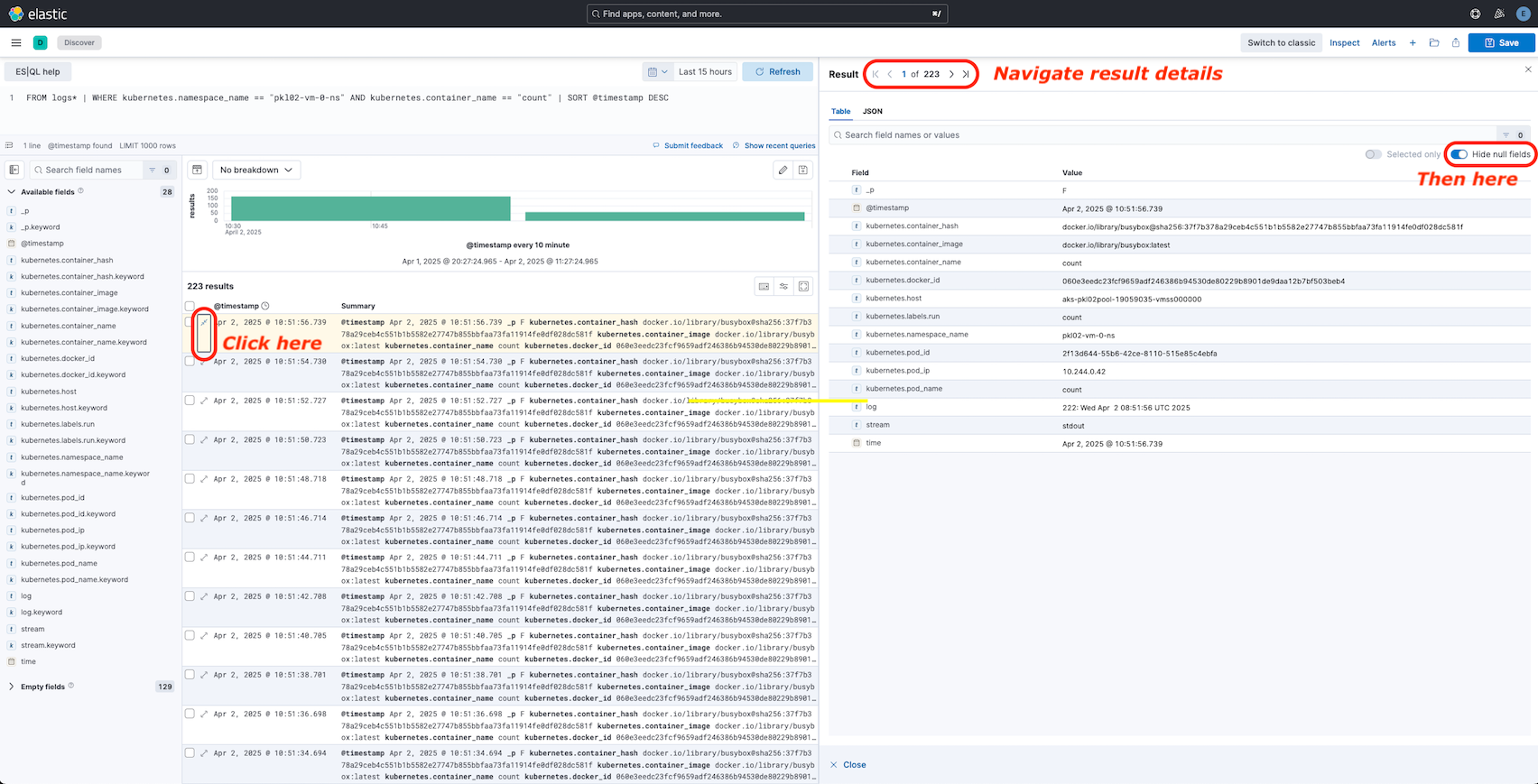 Kibana - Discover Details